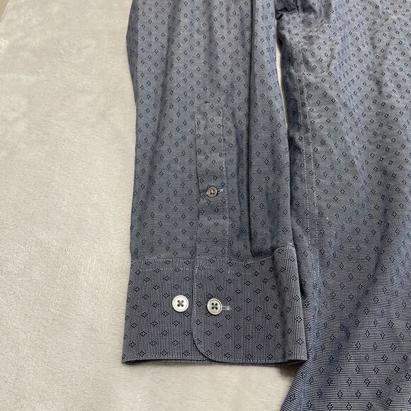 Fairlane Shirt Men XXL Navy Blue Geometric Print Supima Cotton Stitch Fix Career - Picture 6 of 11